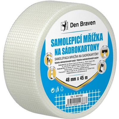 Den Braven Samolepiaca sklotextilná mriežka na sadrokartón 48 mm x 90 m biela