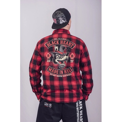 Black Heart košile Lone Wolf červená