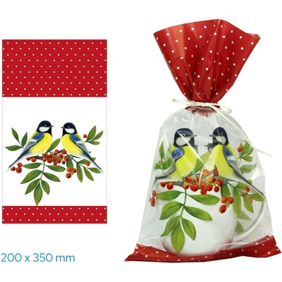 Luma Sáček celofán průhledný 20x35cm ptáčci