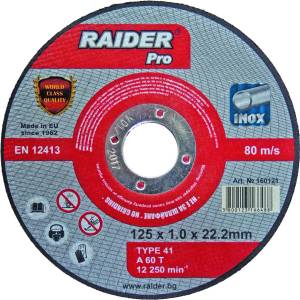 Raider Диск за метал 125х1.0х22.2mm A60T Inox RDP (0160121)