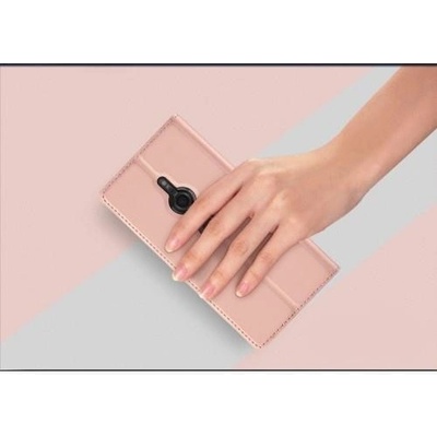 Pouzdro DUX elegantní PU kožené peněženkové Sony Xperia XZ3 - rose zlaté