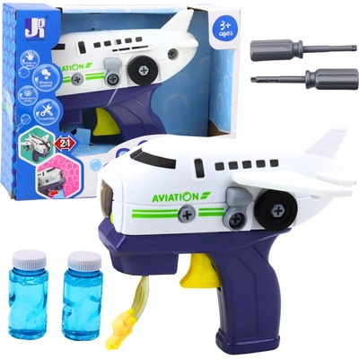 Pištoľ na mydlové bubliny Lietadlo s montážou
