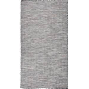 vidaXL Градински плоскотъкан килим, 80x150 см, кафяво и синьо (340813)