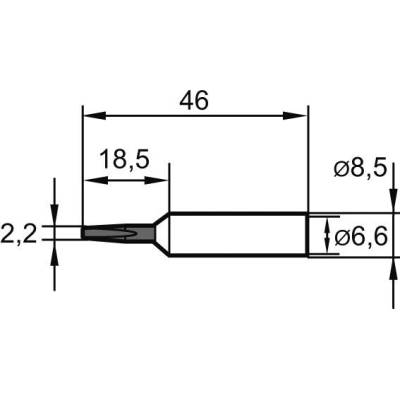 ERSADUR Ersa 0832CDLF pájecí hrot dlátový, rovný Velikost hrotů 2.2 mm Obsah 1 ks
