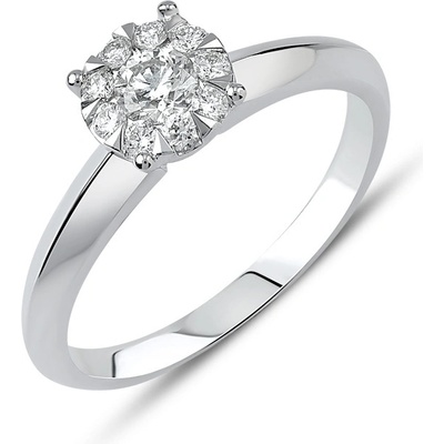 Lillian Vassago Zásnubní prsten z bílého zlata s diamanty LLV59 DR020W