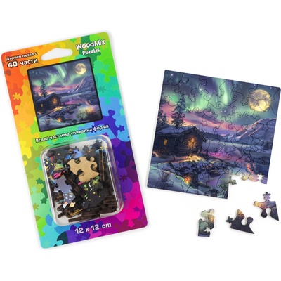 WoodMix Puzzles Дървен пъзел WoodMix, 40 части - Северно сияние (WM-P40-0043)