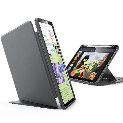 Удароустойчив хибриден кейс за iPad Air 11 (2025), iPad Air 11 (2024), iPad Air 5 (2022), iPad Air 4 (2020) - ESR Flip Hybrid Protective Stand Case (черен)