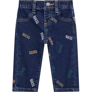Guess Детски дънки Guess - С цветни надписи, сини, 18 м (20254-I5BA01-D4CA0-SLTO-18M) - baby