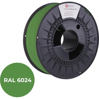 C-Tech Premium Line PETG dopravní zelená, RAL6024, 1,75mm, 1kg