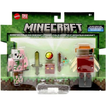 Mattel Minecraft Core 2 Pack Zombified Piglin & Minecraft Strider