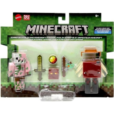 Mattel Minecraft Core 2 Pack Zombified Piglin & Minecraft Strider
