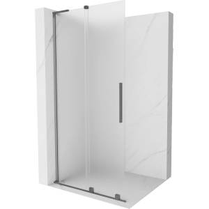 Mexen Velar L плъзгаща се душ стена Walk-in 90 x 200 cm, матирано 8 mm, gun metal - 871-090-003-33-95 (871-090-003-33-95)