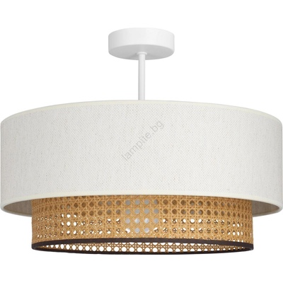 BELIS Плафон NATIA 1xE27/60W/230V Ø 45 см бял/кафяв (BE1023)