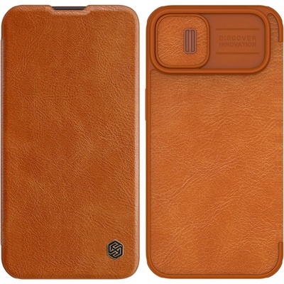 Nillkin Кожен калъф Nillkin Qin Pro Leather за iPhone 14 Plus, 6.7, 2022, кафяв (6902048248984)