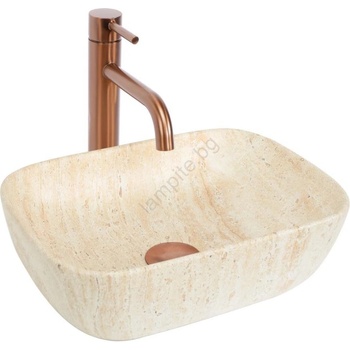 Rea REA-U4700 - Мивка за плот BELINDA 25x36 см керамика/бежова/имитация на камък (RE0114)