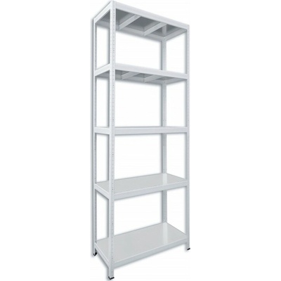 Biedrax Kovový regál do špajze 45 x 90 x 210 cm, biely - 5 políc pozink