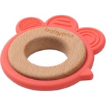 Babyono Силиконова гризалка с дървен ринг Babyono - Кокошчица (5901435413227)