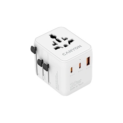 CANYON Travel Adapter OnTour 20 EU/UK/US/AUS 20W White (CNS-TA20W1005W)