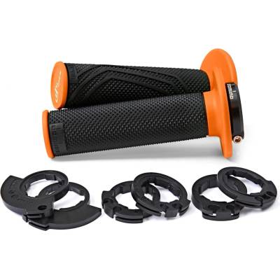 gripy LOCK-ON D100 (offroad) dĺžka 125/130 mm (6 vačiek), DOMINO(černo-oranžové)