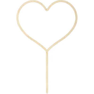 PartyDeco Дървен топер за торта - Сърце