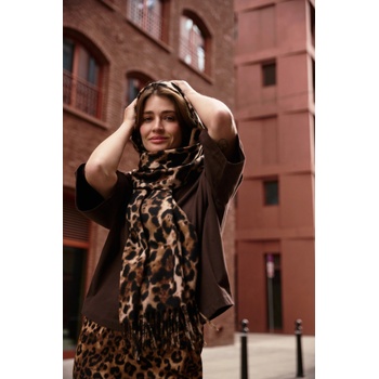 Moodo Шал в леопардов принт с ресни кафяв Moodo Moodo | Kafyav | ЖЕНИ | ЕДИН РАЗМЕР