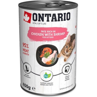 Ontario Cat Chicken with Shrimps flavoured with Sea Buckthorn 400 g – Sleviste.cz