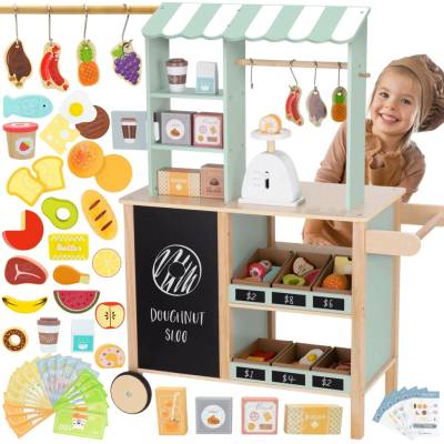 WOOPIE GREEN Velký Multifunkční Obchůdek 5v1 Stánek Supermarket Restaurace Kavárna Kuchyně 73 ks