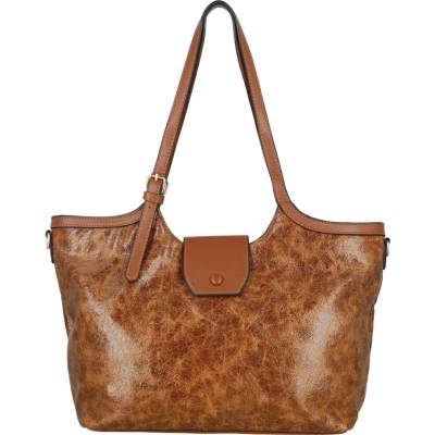 Sara Moda Trendy dámská koženková kabelka na rameno Denny hnědá