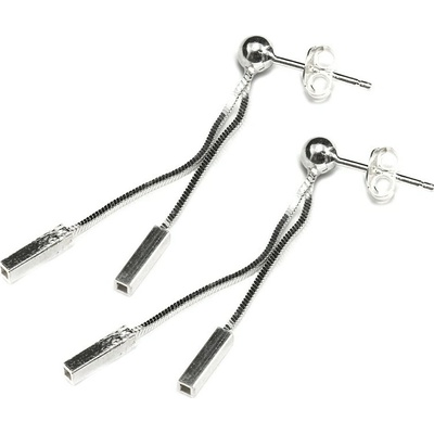Šperky Nina Stříbrné náušnice s geometrickými hranoly 925/1000 ns ag H 243