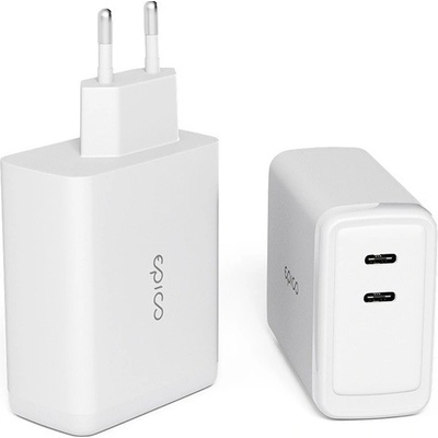 EPICO 100W GaN sieťová nabíjačka s 2m USB-C káblom 9915101100185 - biela
