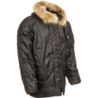 Bunda M-Tramp N3B pánska s kapucňou čierná