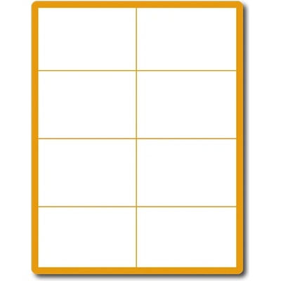 Print Etiketa A4, 105 mm x 74 mm, Oranžová reflexná, 8 etikiet na hárku, bez okraja, oblé hrany - Balenie 1000 ks