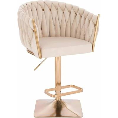 LuxuryForm Design Norden Velur na zlatej hranatej podstave krémová
