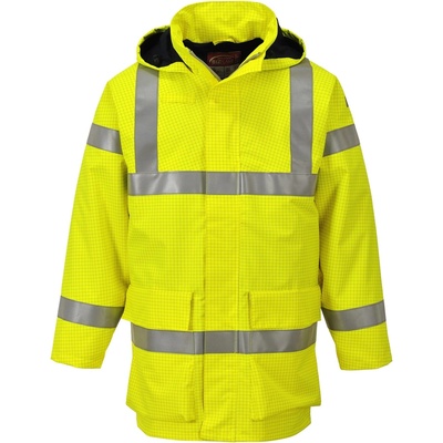PortWest HI-VIS Bizflame S774 Nehořlavá reflexní bunda do deště antistatická HV žlutá