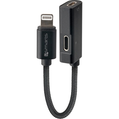 4smarts Lightning to 2x Lightning Audio Splitter SoundSplit - Lightning адаптер към 2x Lightning изхода (6см) (черен) (4S468600)
