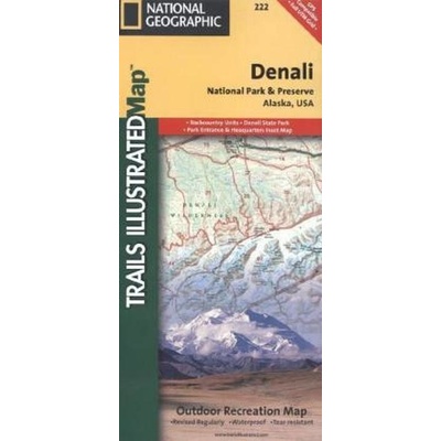 Denali národní park turistická mapa GPS komp. NGS