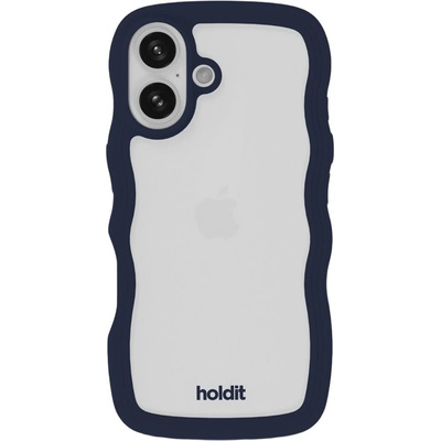 Holdit Гръб Holdit Wavy за iPhone 16 - Midnight Blue/Transparent