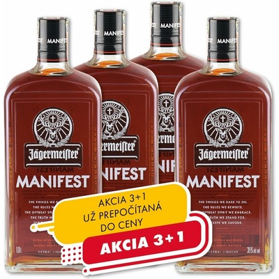 Jägermeister Manifest 38% 1 l (čistá fľaša)