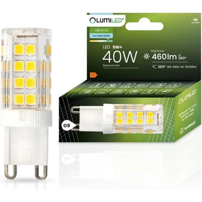 Lumiled LED žiarovka G9 kapsula 5W = 40W 460lm 6500K Cold 360°