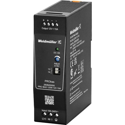 Weidmüller PRO BAS 120W 12V 10A sieťový zdroj na montážnu lištu (DIN lištu), 12 V, 10 A, 120 W, výstupy 1 x