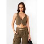Missy Empire Елек Missy Empire Zip Front Waistcoat - Khaki