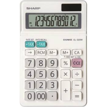 Image 1 of Sharp Настолен Калкулатор Sharp EL-320WB, 12-разряден, бял