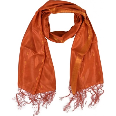 Šátek polyester sárí tm. oranžový