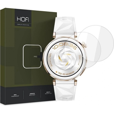 Hofi 2 броя стъклени протектори FULL GLUE за Huawei Watch GT 5 Pro (42mm) от Hofi Glass Pro+ 2-Pack - Прозрачни (5906302371167)