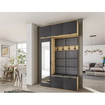 ИРИМ Модулно портманто Сити 4084 графит / дъб артизан