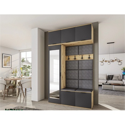 ИРИМ Модулно портманто Сити 4084 графит / дъб артизан