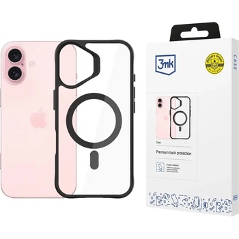 3mk Protection 3mk Satin Armor MagCase с MagSafe за iPhone 16 - прозрачен с черна рамка (5903108586573)