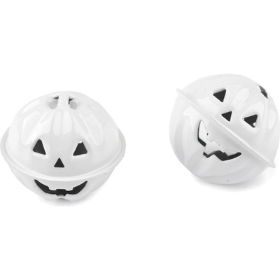 Rolnička dýně halloween Ø30, 40 mm bílá 2 ks