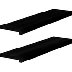 vidaXL Прозоречни первази, 2 бр, кафяво-черни, 80x20x2 см, дъб масив (4009174)