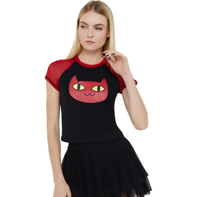 тениска дамска (горнище) KILLSTAR x ADVENTURE TIME - Marceline Kitty - Grey/Red - KSRA013209